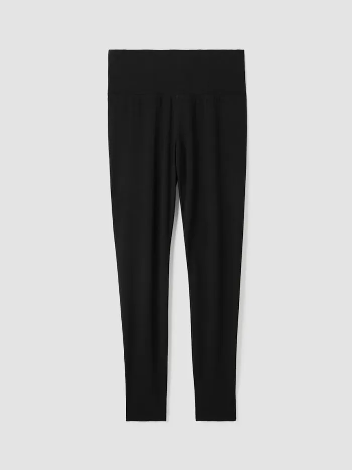 Shop Eileen Fisher Pants Shorts and Jumpsuits Stretch Jersey Knit Leggings Black