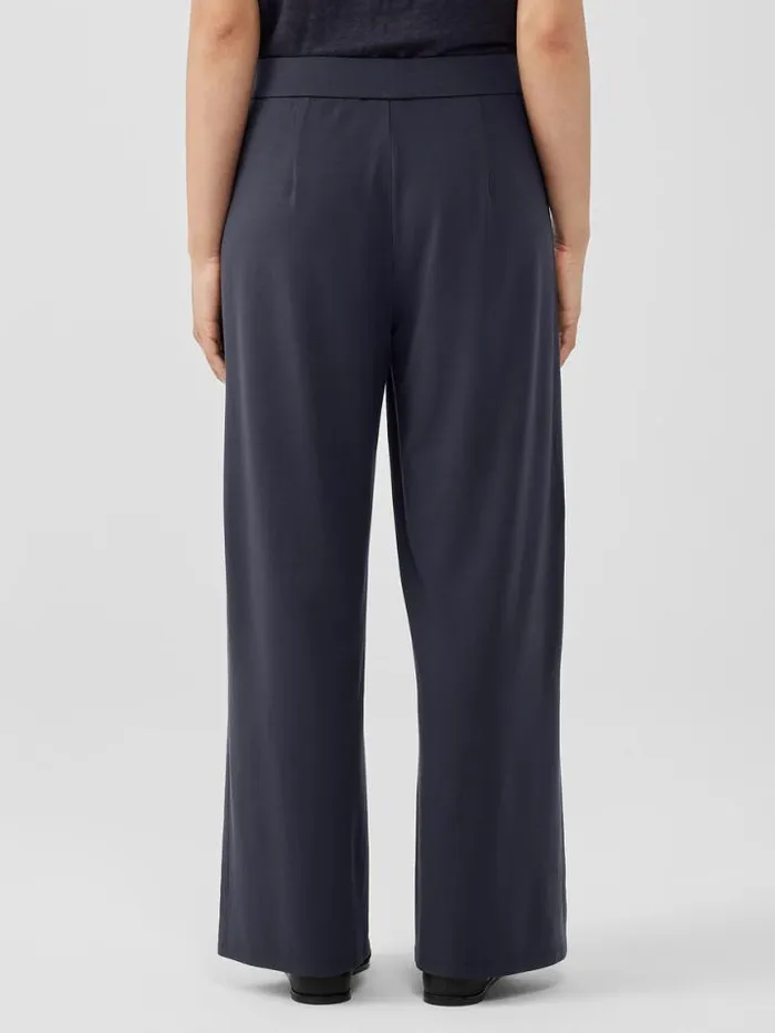 Shop Eileen Fisher Pants Shorts and Jumpsuits Stretch Jersey Knit Pant With Slits Nocturne