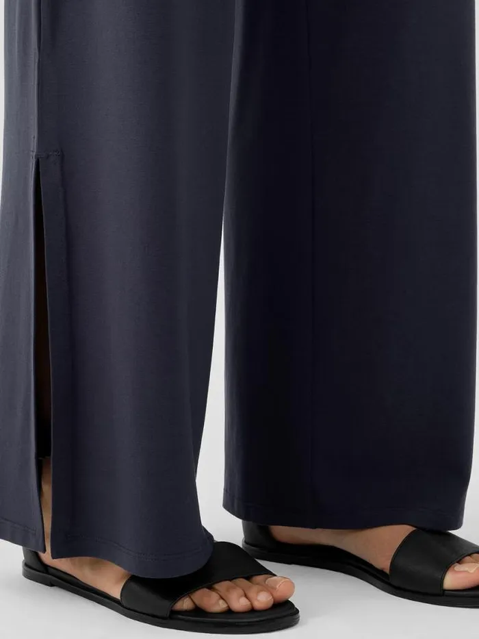 Shop Eileen Fisher Pants Shorts and Jumpsuits Stretch Jersey Knit Pant With Slits Nocturne
