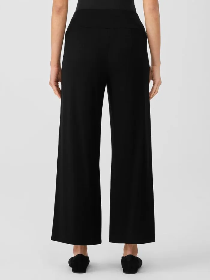 Shop Eileen Fisher Pants Shorts and Jumpsuits Stretch Jersey Knit WideLeg Pant Black