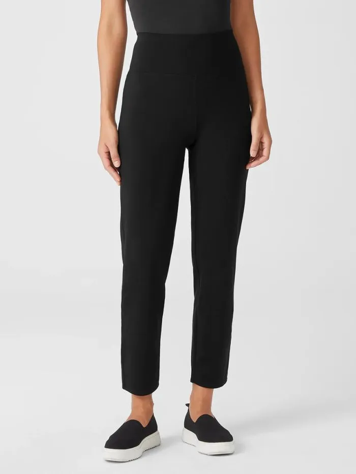 Shop Eileen Fisher Pants Shorts and Jumpsuits Traceable Cotton Jersey HighWaisted Pant Black