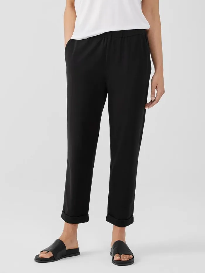 Shop Eileen Fisher Pants Shorts and Jumpsuits Traceable Cotton Jersey Pant Black