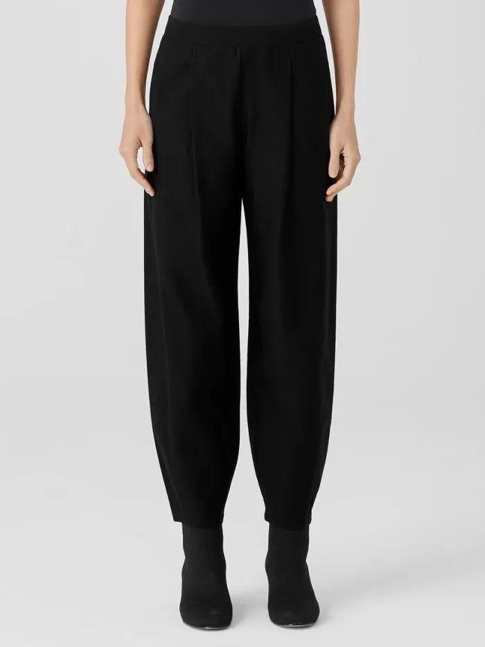 Shop Eileen Fisher Pants Shorts and Jumpsuits Washable Stretch Crepe Pleated Lantern Pant Black