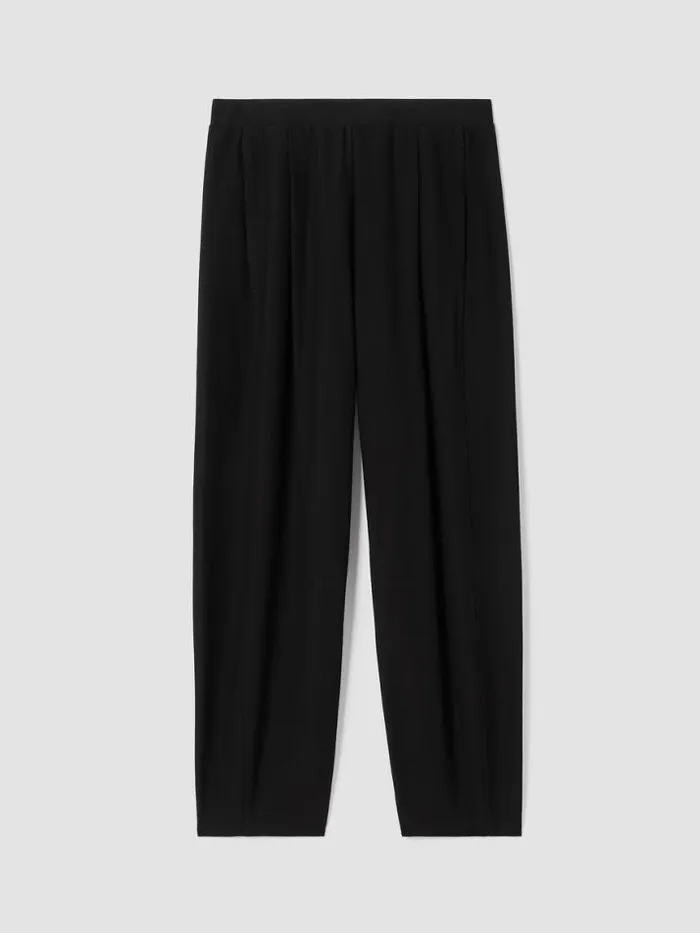 Shop Eileen Fisher Pants Shorts and Jumpsuits Washable Stretch Crepe Pleated Lantern Pant Black