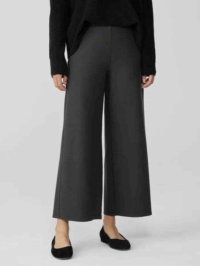 Shop Eileen Fisher Pants Shorts and Jumpsuits Washable Stretch Crepe WideLeg Pant Graphite