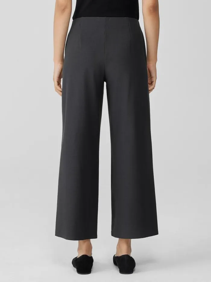Shop Eileen Fisher Pants Shorts and Jumpsuits Washable Stretch Crepe WideLeg Pant Graphite