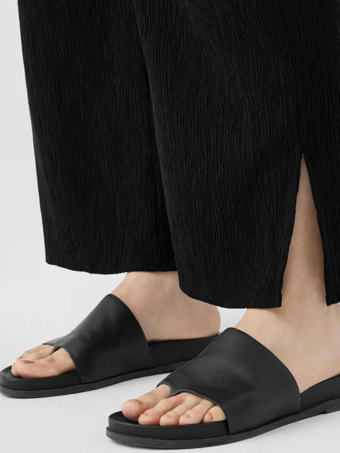 Shop Eileen Fisher Pants Shorts and Jumpsuits Woven Pliss WideLeg Pant Black