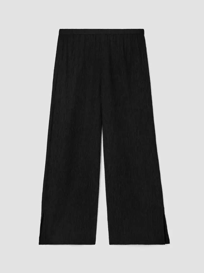 Shop Eileen Fisher Pants Shorts and Jumpsuits Woven Pliss WideLeg Pant Black