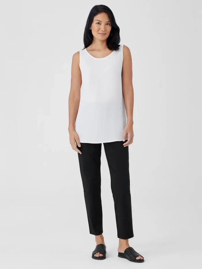 Shop Eileen Fisher Petite Cotton Blend Ponte Slim Pant Black