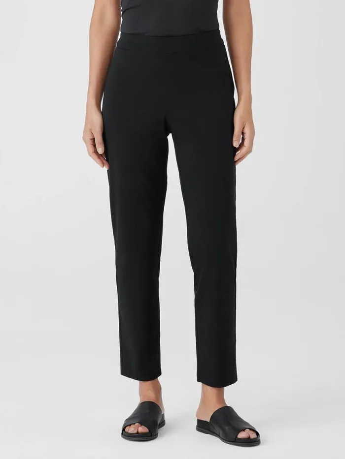 Shop Eileen Fisher Petite Cotton Blend Ponte Slim Pant Black