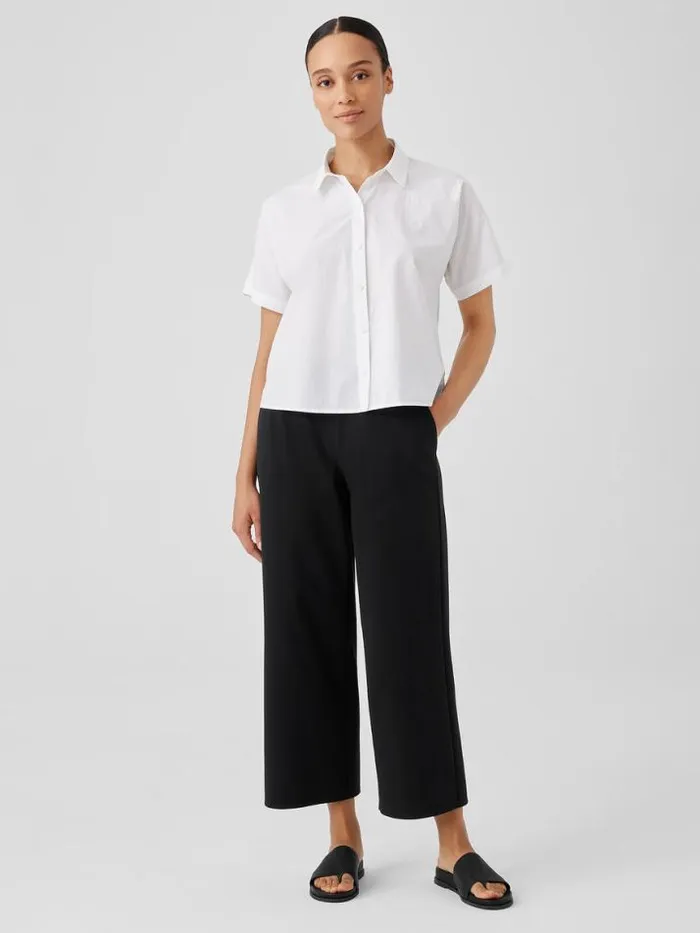 Shop Eileen Fisher Petite Cotton Blend Ponte WideLeg Pant Black
