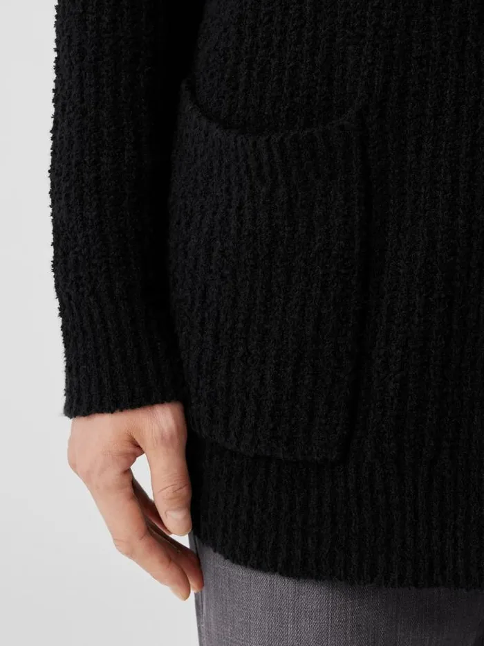 Shop Eileen Fisher Petite Cotton Fluff Cardigan Black