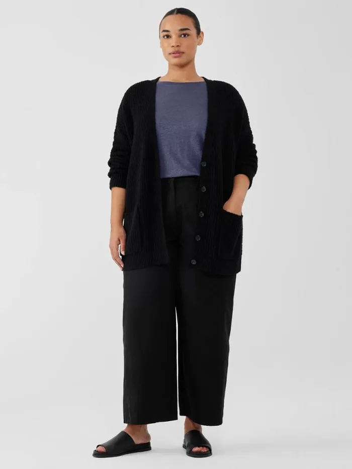 Shop Eileen Fisher Petite Cotton Fluff Cardigan Black
