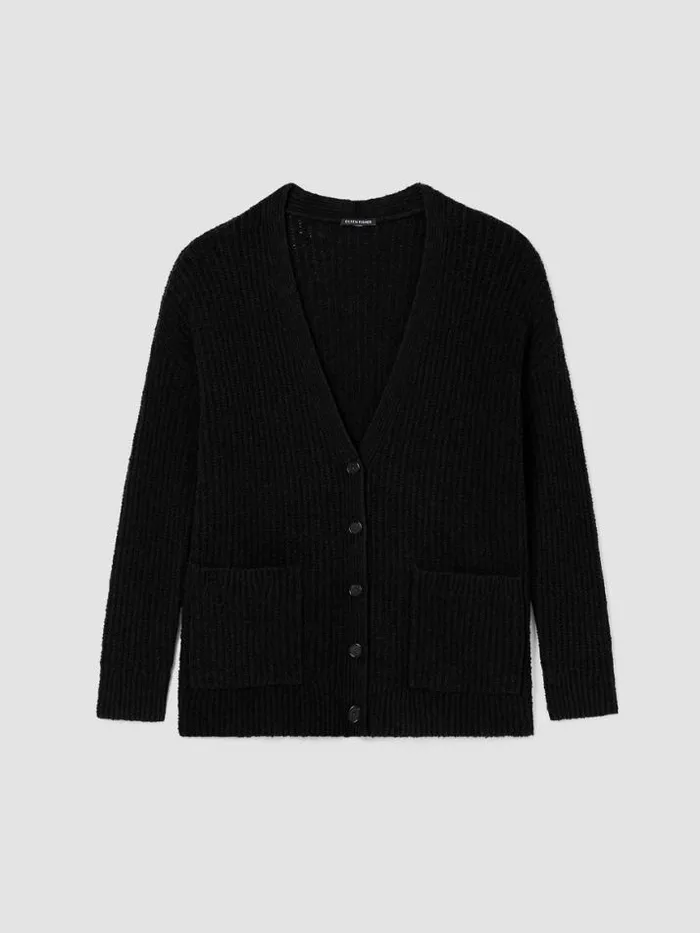 Shop Eileen Fisher Petite Cotton Fluff Cardigan Black