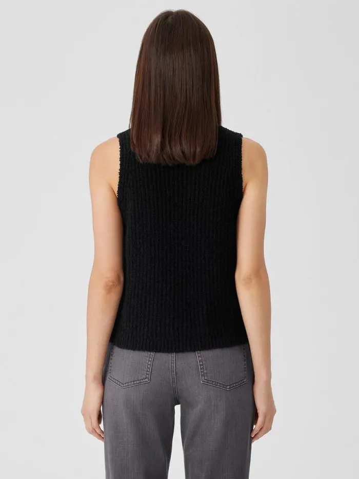 Shop Eileen Fisher Petite Cotton Fluff Crew Neck Top Black