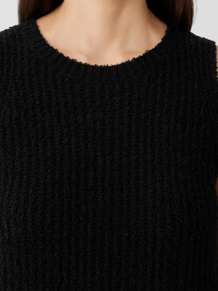 Shop Eileen Fisher Petite Cotton Fluff Crew Neck Top Black