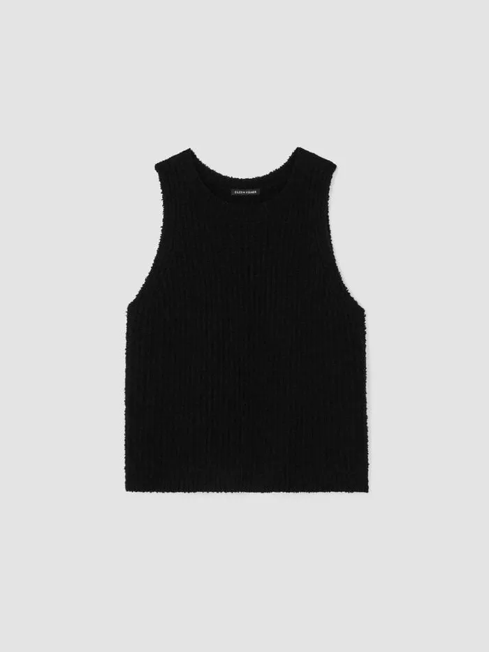 Shop Eileen Fisher Petite Cotton Fluff Crew Neck Top Black