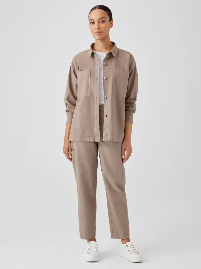 Shop Eileen Fisher Petite Cotton Hemp Stretch Shirt Jacket Briar