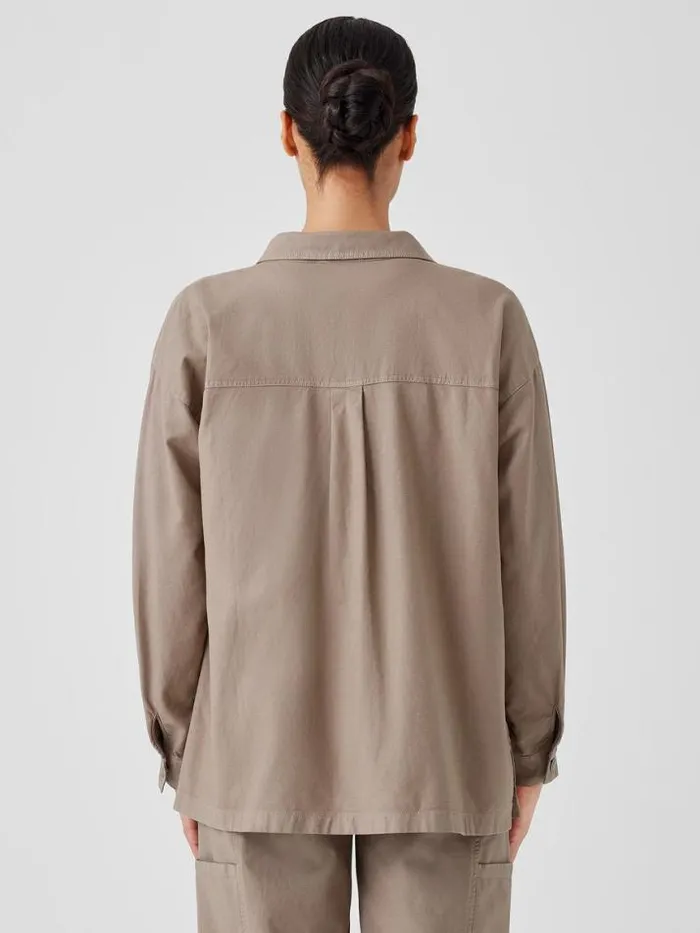 Shop Eileen Fisher Petite Cotton Hemp Stretch Shirt Jacket Briar