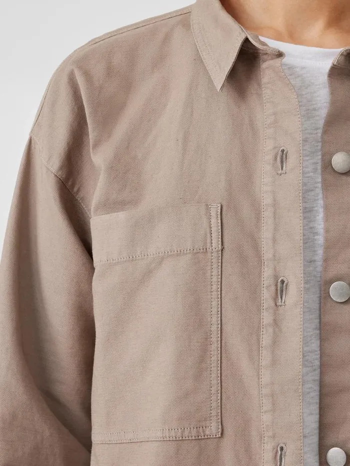 Shop Eileen Fisher Petite Cotton Hemp Stretch Shirt Jacket Briar