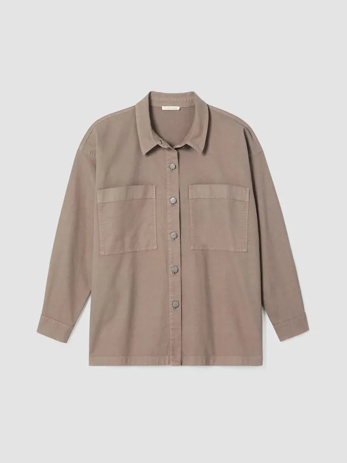 Shop Eileen Fisher Petite Cotton Hemp Stretch Shirt Jacket Briar