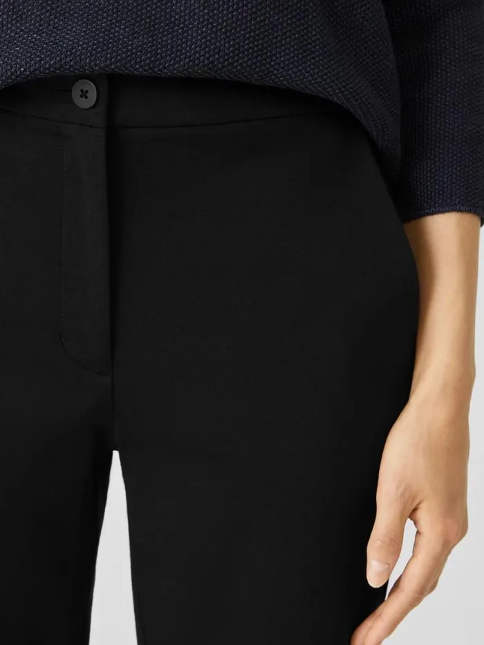 Shop Eileen Fisher Petite Cotton Ponte Slim Pant Black
