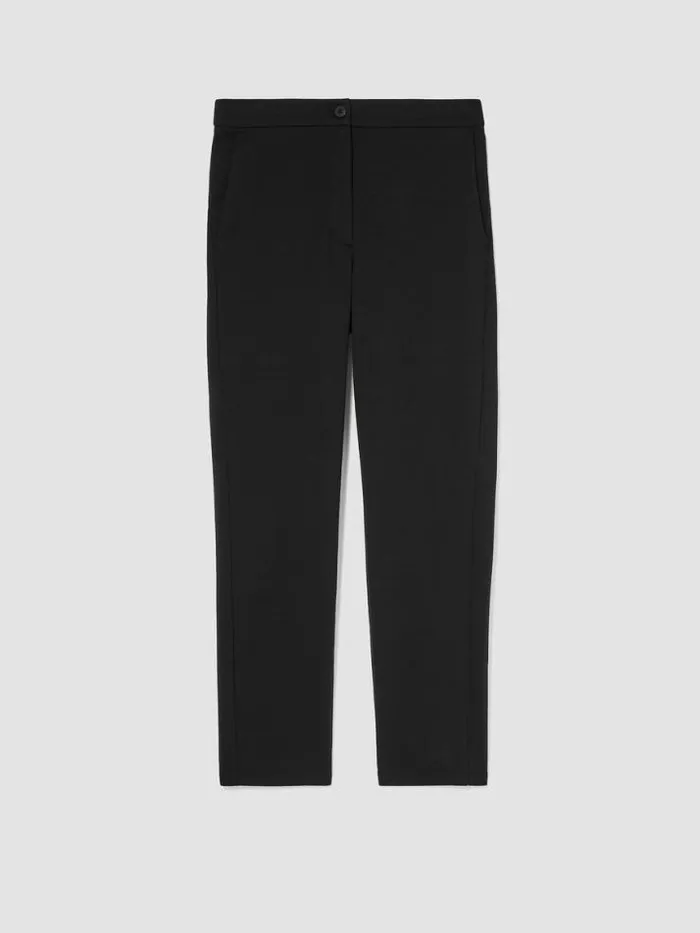 Shop Eileen Fisher Petite Cotton Ponte Slim Pant Black