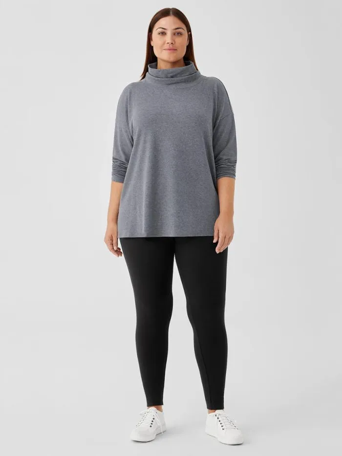 Shop Eileen Fisher Petite Cozy Brushed Terry Hug Leggings Black