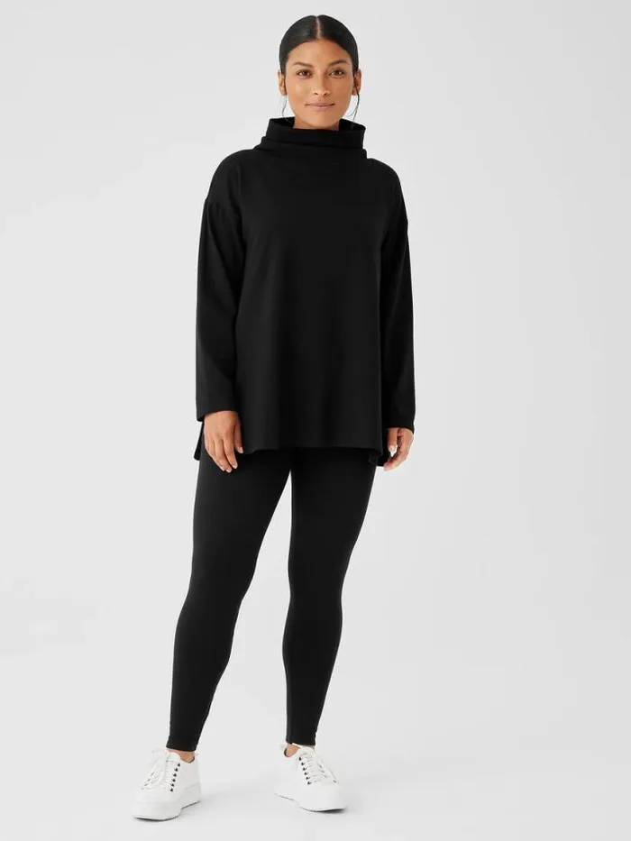 Shop Eileen Fisher Petite Cozy Brushed Terry Hug Leggings Black