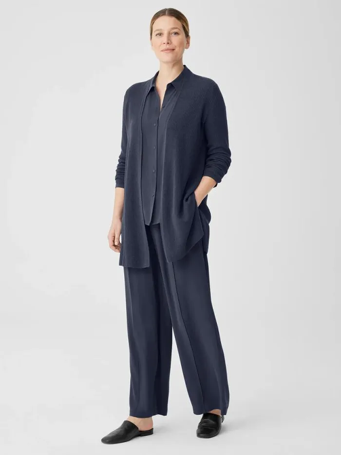 Shop Eileen Fisher Petite Organic Linen Cotton Airy Tuck Long Cardigan Ocean