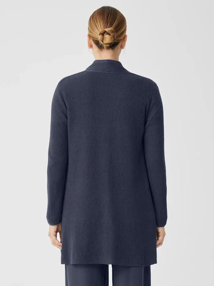 Shop Eileen Fisher Petite Organic Linen Cotton Airy Tuck Long Cardigan Ocean