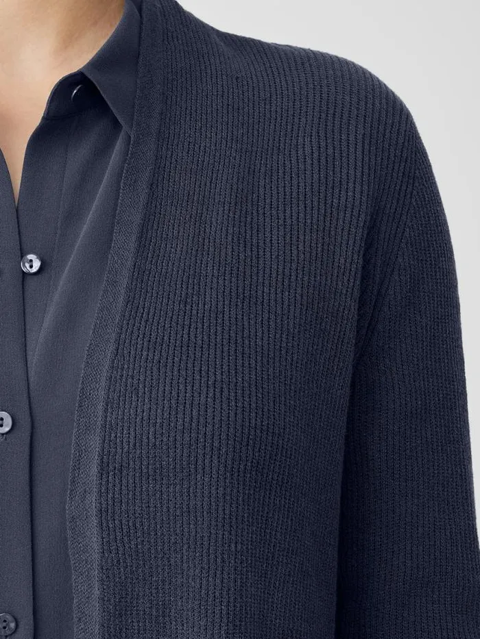 Shop Eileen Fisher Petite Organic Linen Cotton Airy Tuck Long Cardigan Ocean