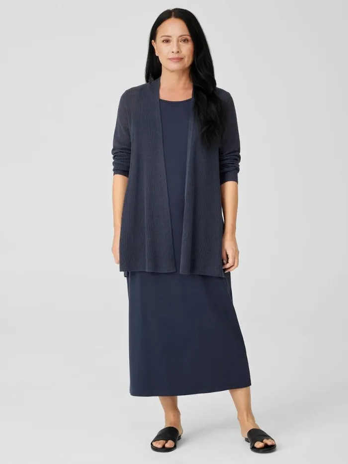 Shop Eileen Fisher Petite Organic Linen Cotton Airy Tuck Long Cardigan Ocean