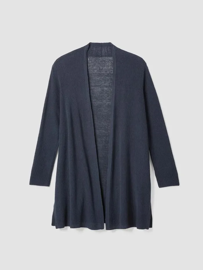 Shop Eileen Fisher Petite Organic Linen Cotton Airy Tuck Long Cardigan Ocean
