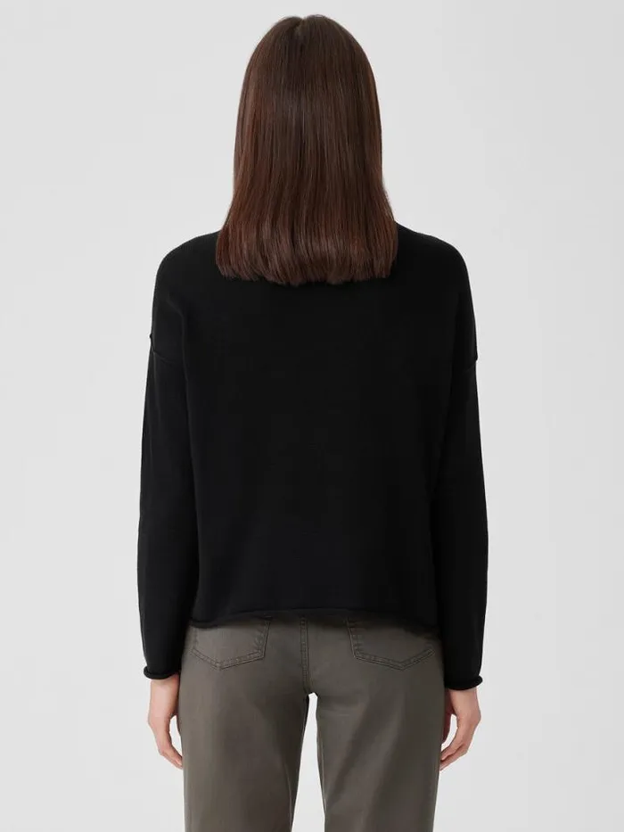 Shop Eileen Fisher Petite Peruvian Cotton Blend Crew Neck Top Black