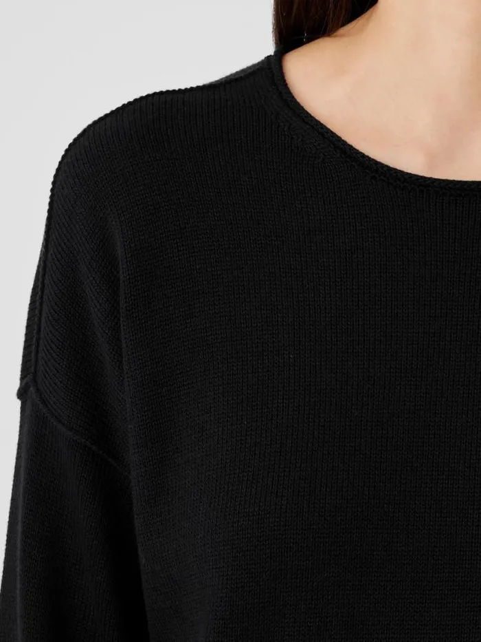 Shop Eileen Fisher Petite Peruvian Cotton Blend Crew Neck Top Black