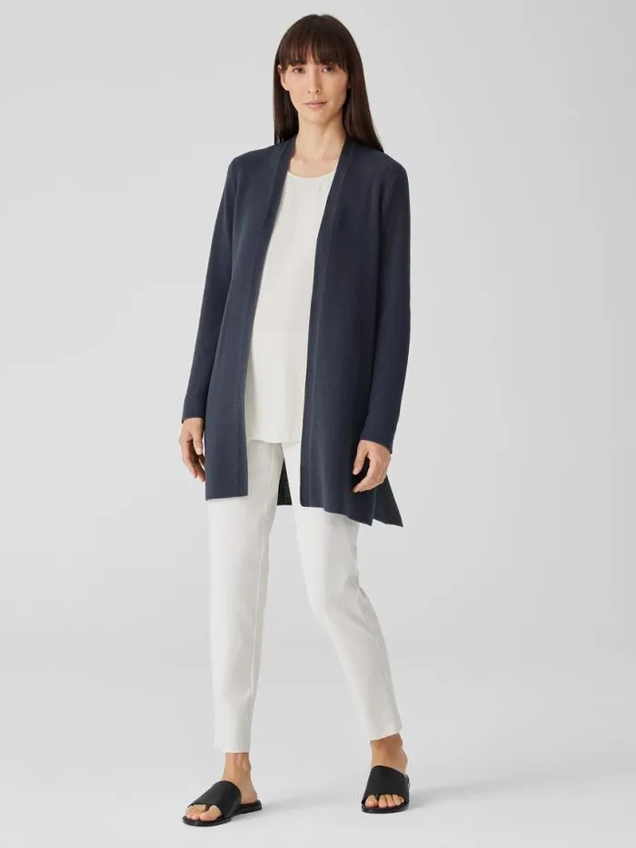 Shop Eileen Fisher Petite Peruvian Organic Cotton Crepe Cardigan Ocean