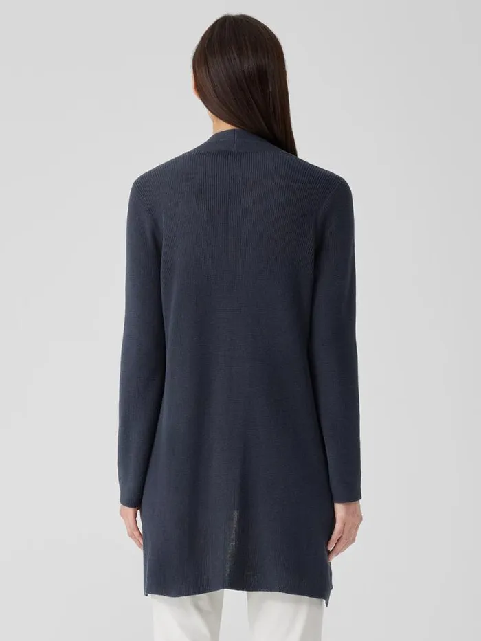 Shop Eileen Fisher Petite Peruvian Organic Cotton Crepe Cardigan Ocean