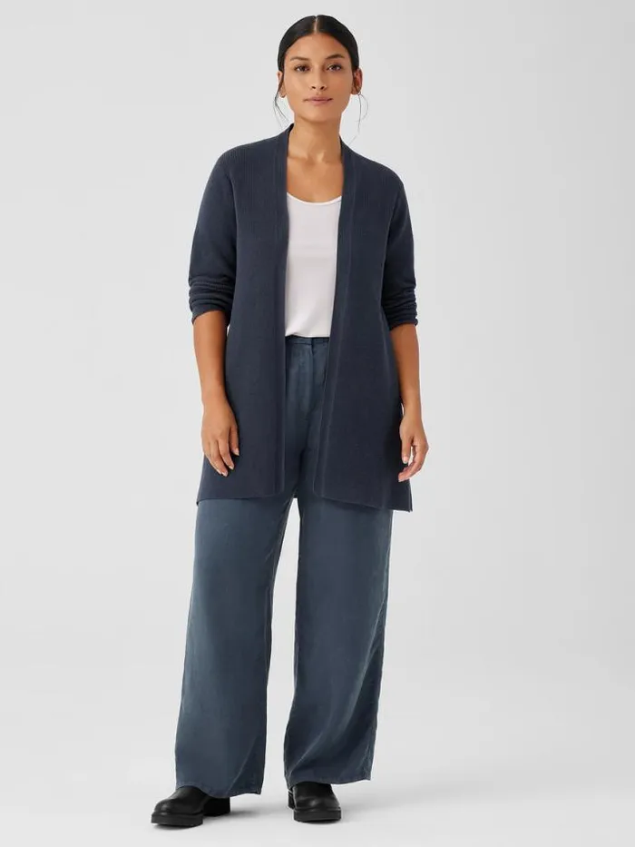 Shop Eileen Fisher Petite Peruvian Organic Cotton Crepe Cardigan Ocean