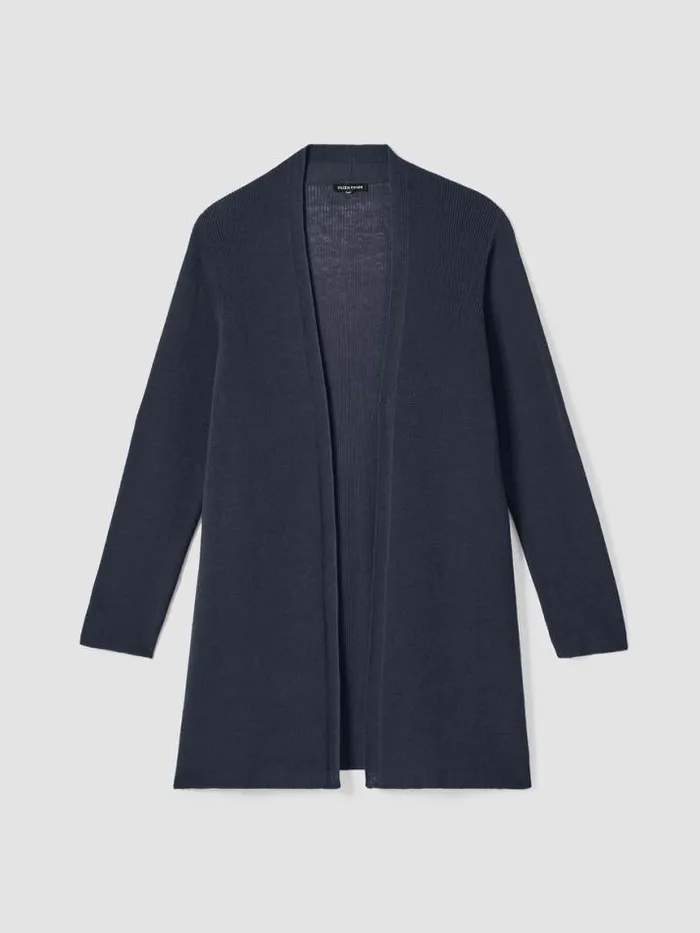 Shop Eileen Fisher Petite Peruvian Organic Cotton Crepe Cardigan Ocean