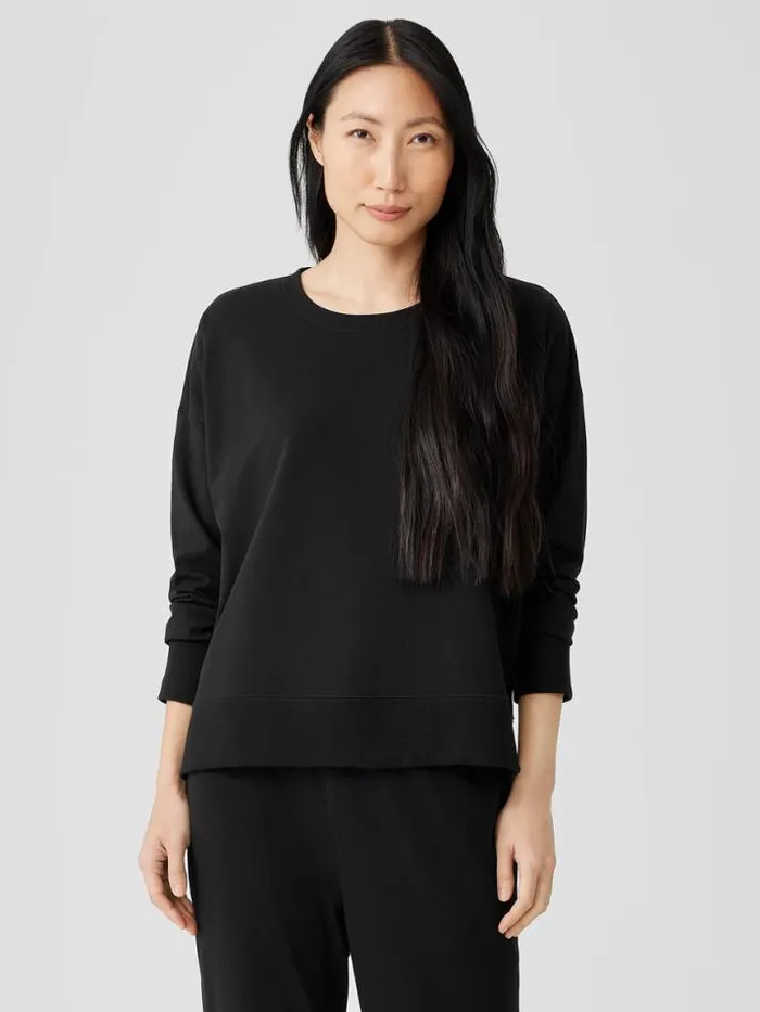 Shop Eileen Fisher Petite Pima Cotton Stretch Jersey BoxTop Black