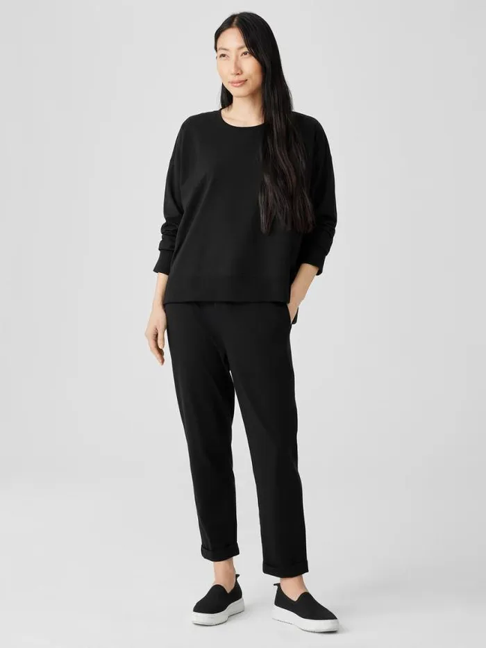 Shop Eileen Fisher Petite Pima Cotton Stretch Jersey BoxTop Black