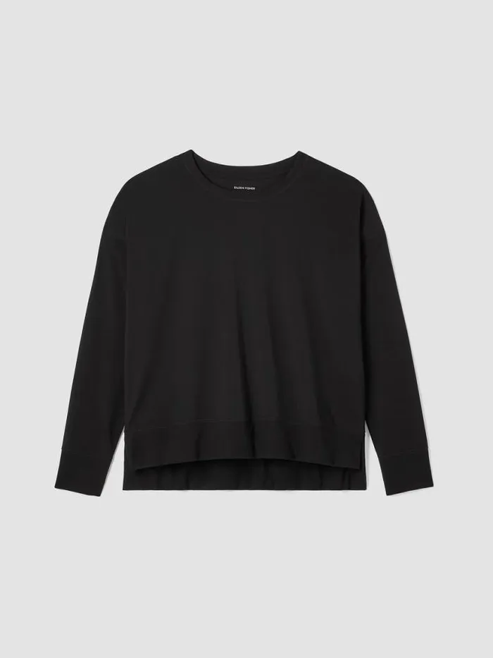 Shop Eileen Fisher Petite Pima Cotton Stretch Jersey BoxTop Black