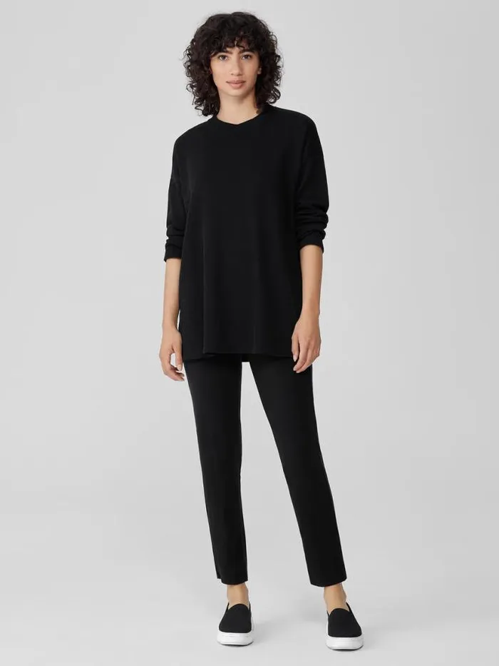 Shop Eileen Fisher Petite Pima Cotton Stretch Jersey HighWaisted Pant Black