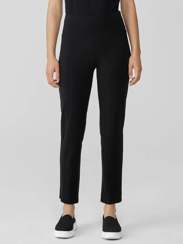 Shop Eileen Fisher Petite Pima Cotton Stretch Jersey HighWaisted Pant Black