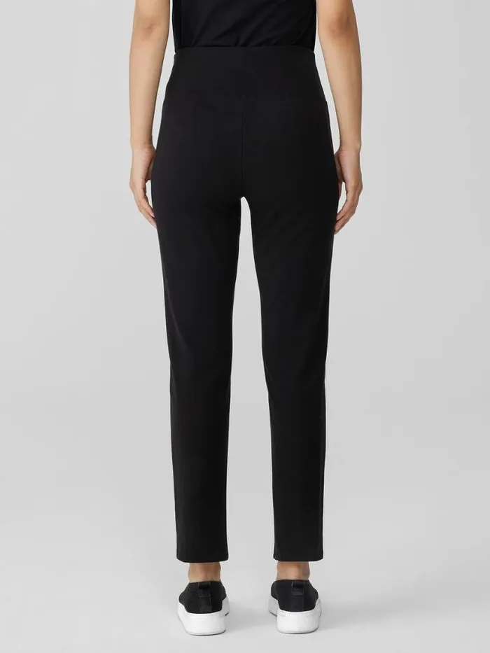 Shop Eileen Fisher Petite Pima Cotton Stretch Jersey HighWaisted Pant Black