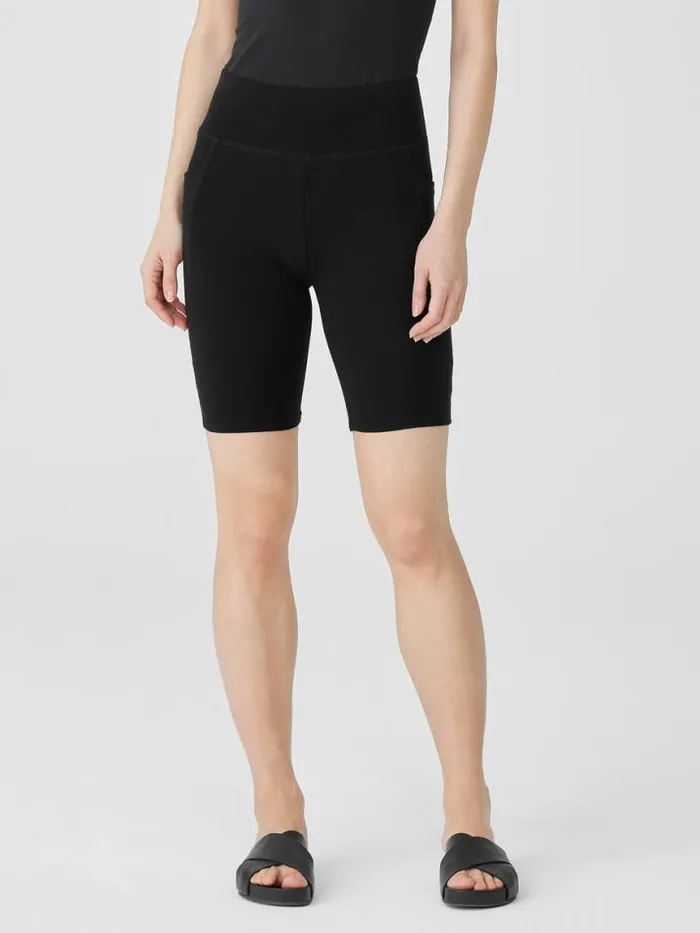 Shop Eileen Fisher Petite Pima Cotton Stretch Jersey Shorts Black