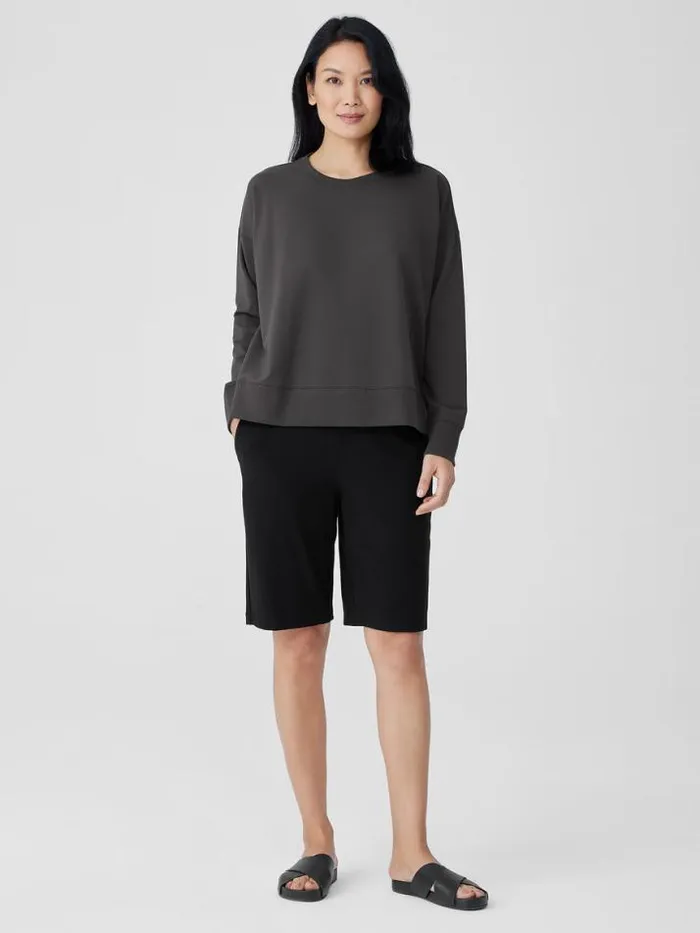 Shop Eileen Fisher Petite Pima Cotton Stretch Jersey Walking Shorts Black