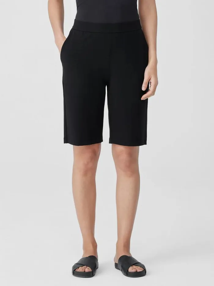 Shop Eileen Fisher Petite Pima Cotton Stretch Jersey Walking Shorts Black