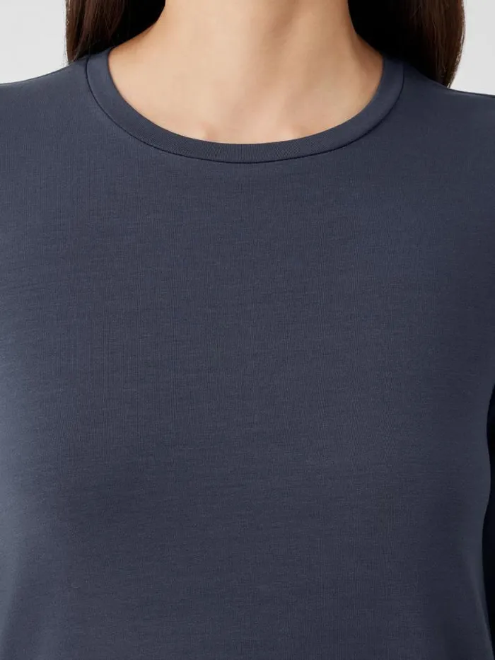 Shop Eileen Fisher Petite Stretch Jersey Knit Crew Neck Long Top Ocean